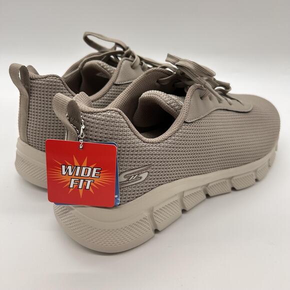 Skechers BOBS Sport Shoes Mens Size 10.5 Taupe B Flex Cool Edge Wide Fit Vegan